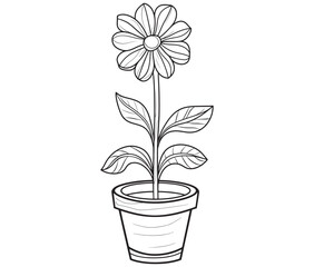 Flower in a pot cartoon flower illustration vector 