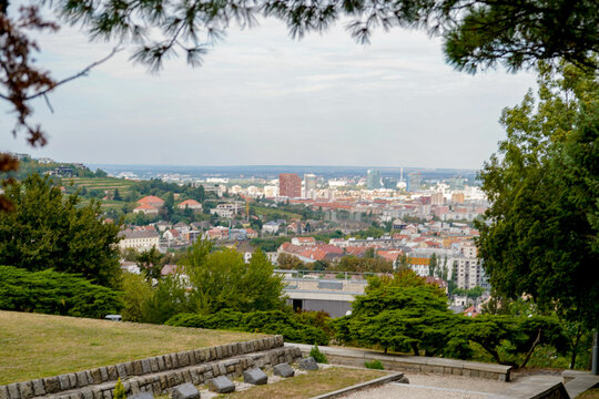 panorama of the city from Slavin world war 2 memorial of Bratislava