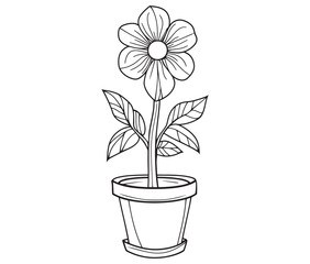 Flower in a pot cartoon flower illustration vector 