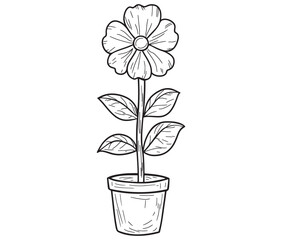 Flower in a pot cartoon flower illustration vector 