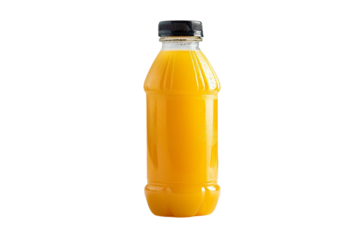 Premium juice bottle with a sleek design and natural fruit extract isolated on transparent background