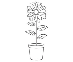 Flower in a pot cartoon flower illustration vector 