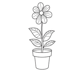 Flower in a pot cartoon flower illustration vector 