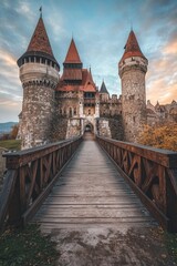 Fototapeta premium Bridge to Castle with Towers