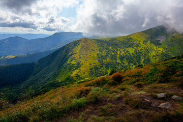 Amazing view of Carpathian Mountains aroung the Hoverla mountain, Ukraine