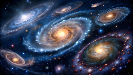 Glowing Galaxy in a vibrant cosmic landscape.