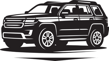 Modern Suv Family Car silhouette vector illustration isolated on a white background