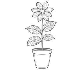 Flower in a pot cartoon flower illustration vector 