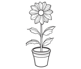 Flower in a pot cartoon flower illustration vector 