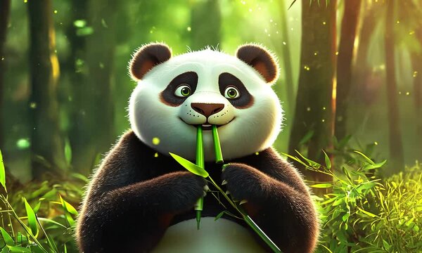 cute panda in the forest