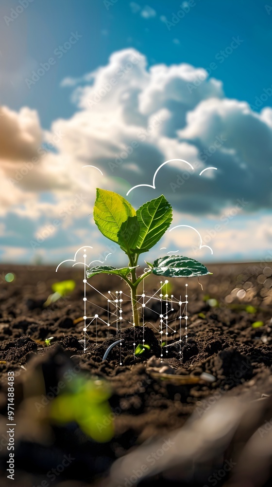 Aufkleber advanced soil sensors transmitting data to cloud platform for precision farming decisions