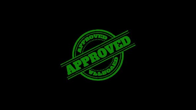 Stamp with the word Approved (Transparent Background)