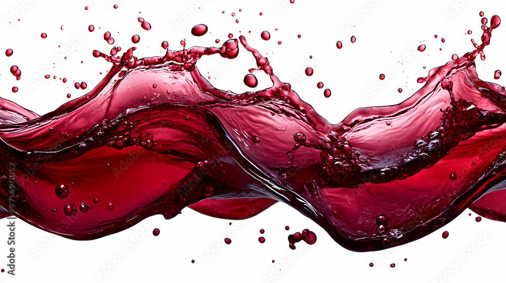 Poster a dynamic splash of red liquid, showcasing movement and fluidity.