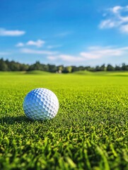 Obraz premium Golf Ball on Lush Green Field