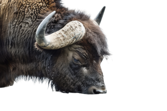 Stunning HD Picture of Buffalo Drinking Water with Clear Transparent Background Capturing Natural Behavior and High Resolution Ideal for Use in Stock Photos and Design