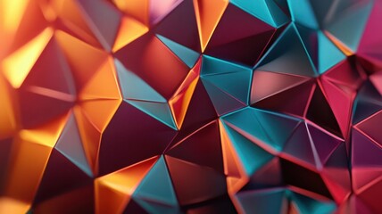 Obraz premium Vibrant abstract background featuring intricate geometric shapes in bold colors, perfect for modern design projects.
