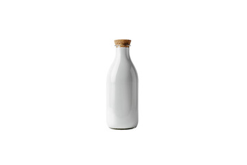 Modern milk bottle with a sleek shape and secure screw cap isolated on transparent background