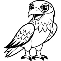 Cartoon Hawk with Friendly Smile  Vector Illustration, Logo Icon, SVG, Cut Files for Cricut & Silhouette