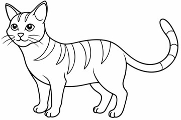 Cat Coloring Page - Thick Lines, No Details  Vector Illustration, SVG, Cut Files for Cricut & Silhouette
