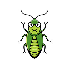 green bug isolated on white
