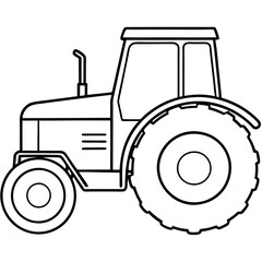 Fototapeta premium tractor machine outline coloring book page line art drawing