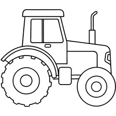 Obraz premium tractor machine outline coloring book page line art drawing