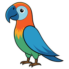 Parrot Cartoon Vector Image png illustration on white background , Vector Design