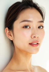 Beautiful Asian woman healthy skin care female portrait beautiful cosmetic beauty model face close up perfect clean skin spa woman treatment cosmetology makeup aesthetic girl wellness lady natural