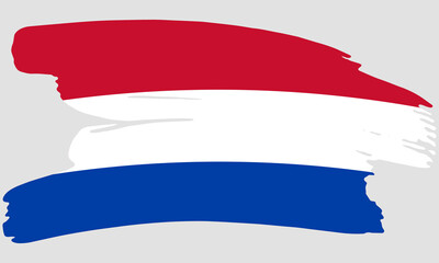 Netherlands flag brush paint texture. Grunge Netherlands flag. Netherlands emblem brush concept