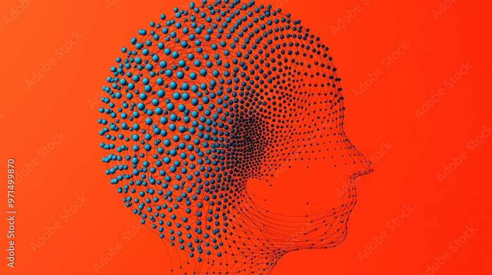 Poster a brain-like network of feedback loops in a circular formation, illustrating the constant and evolvi