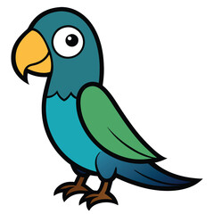 Parrot Cartoon Vector Image png illustration on white background , Vector Design