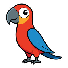 Parrot Cartoon Vector Image png illustration on white background , Vector Design