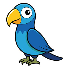 Parrot Cartoon Vector Image png illustration on white background , Vector Design