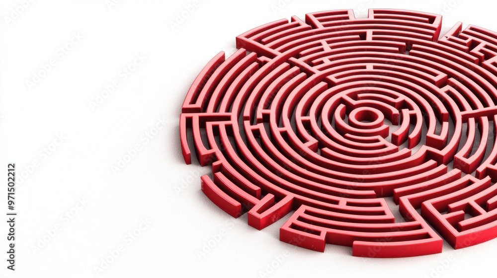 Poster a circular maze with multiple paths converging at the center, how different team members find ways t