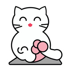 A cute vector art cat logo design 2