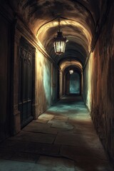 Fototapeta premium Dimly Lit Hallway