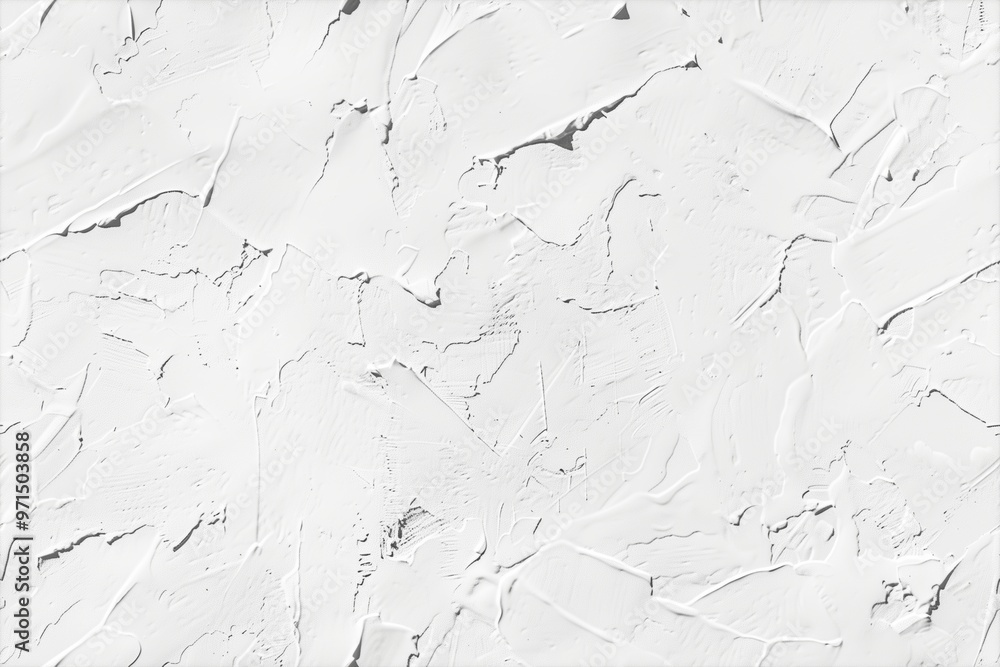 Poster a textured white concrete surface with abstract patterns and uneven layers, resembling a canvas or w