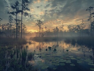 Fototapeta premium Lake with lily pads