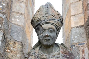 Bust of Saint Guenolé in the Abbey of Landévennec in Finisterre, Brittany