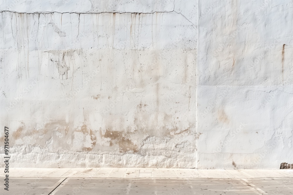 Poster a textured white concrete wall with subtle stains and marks, showcasing a mix of smooth and rough su