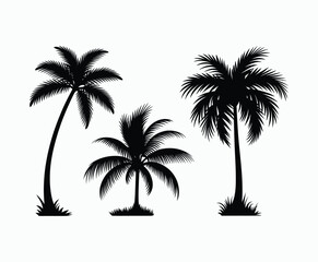 Palm trees silhouette EPS vector file isolated illustration template