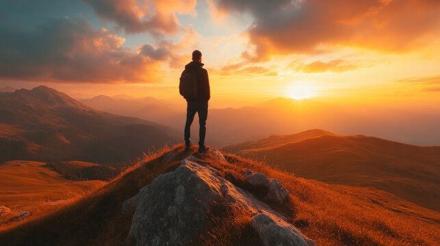 Top-rated photographer capturing a stunning landscape at golden hour, highlighting professional skill and creativity.