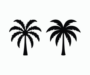 Obraz premium Palm trees silhouette EPS vector file isolated illustration template