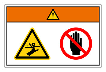Warning Hand Crush Moving Parts Do Not Touch Symbol Sign, Vector Illustration, Isolate On White Background Label. EPS10