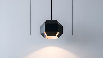 Black Modern pendant lamp hanging isolated on white background