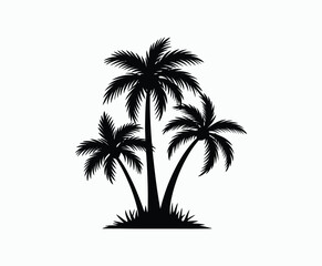 Palm trees silhouette EPS vector file isolated illustration template