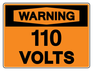 Fototapeta premium Warning 110 Volts Tag Symbol Sign,Vector Illustration, Isolate On White Background Label. EPS10