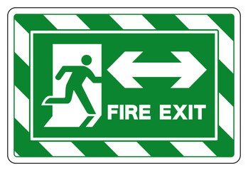 Fire Exit Two Way Arrow Symbol Sign, Vector Illustration, Isolate On White Background Label. EPS10