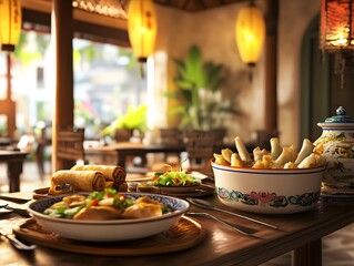 Fototapeta premium image of traditional Vietnamese dishes