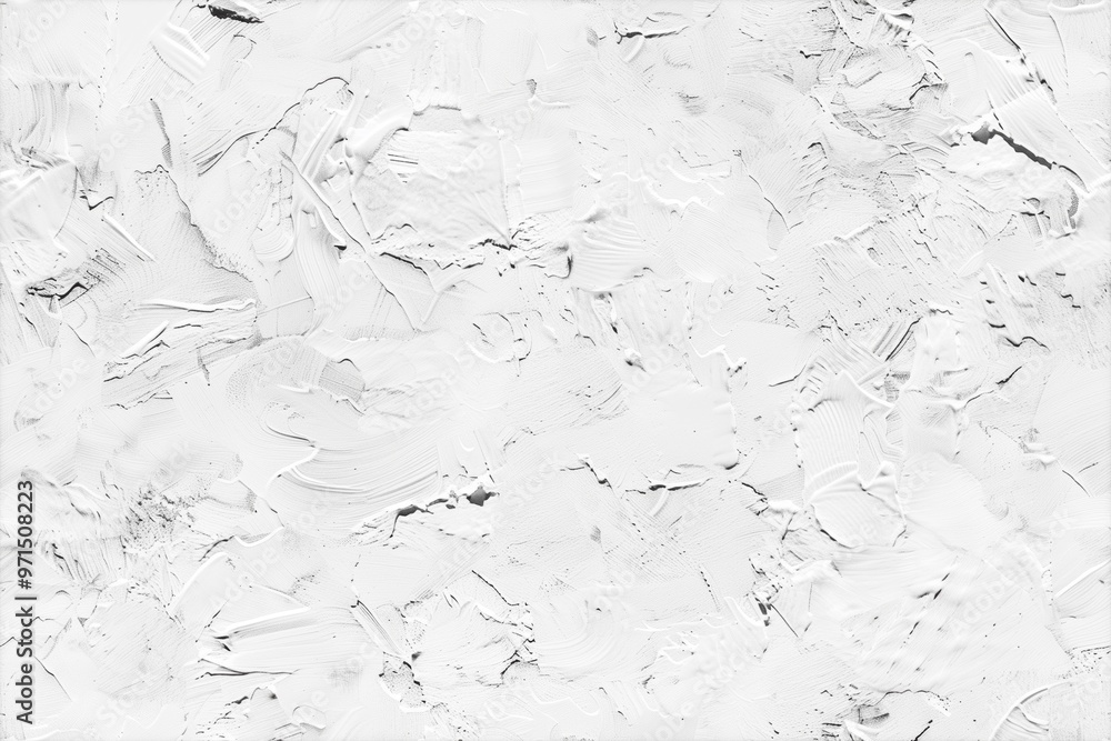Poster a textured white concrete background with a subtle abstract pattern created by thick paint strokes. 